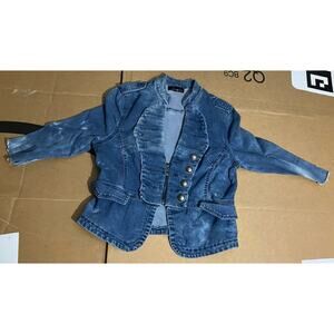 Twenty One Denim Jacket, Vintage Distressed Look, Punk Vibe,‎ Jean Jacket Small